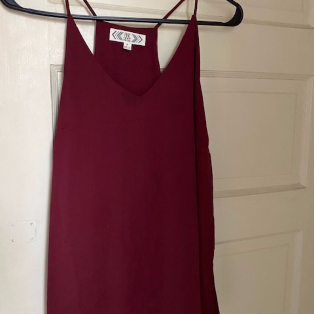 Dark Ruby V-neck Strap Top